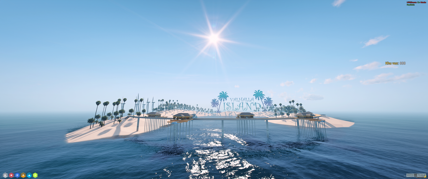 Overview of Valhalla Island v2 map for FiveM