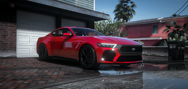 Front view of Vapid Dominator GSX muscle car mod in FiveM