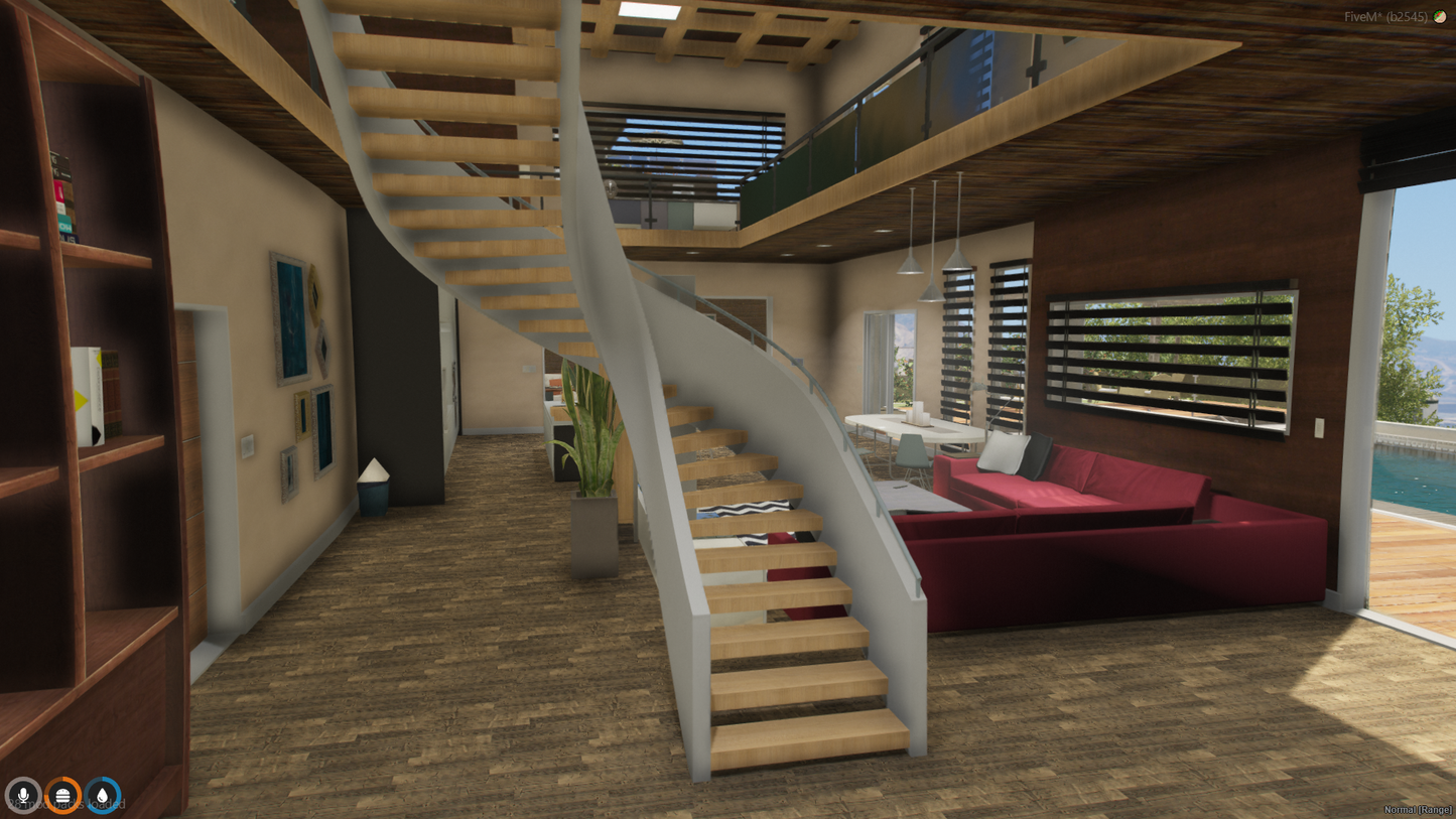 Night view of Vinewood Mansion FiveM MLO