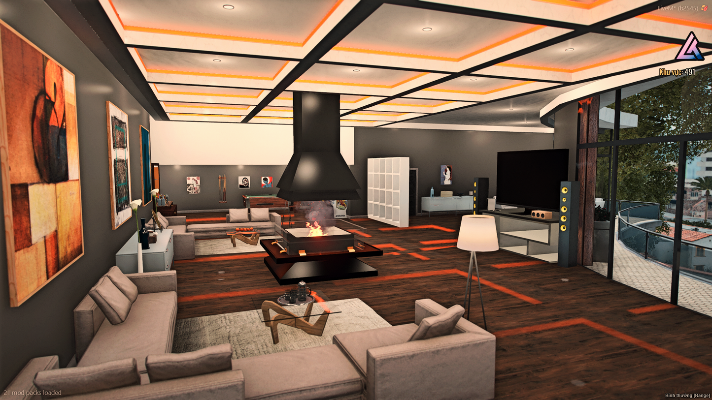 Luxury dining area inside Vinewood Mansion MLO FiveM