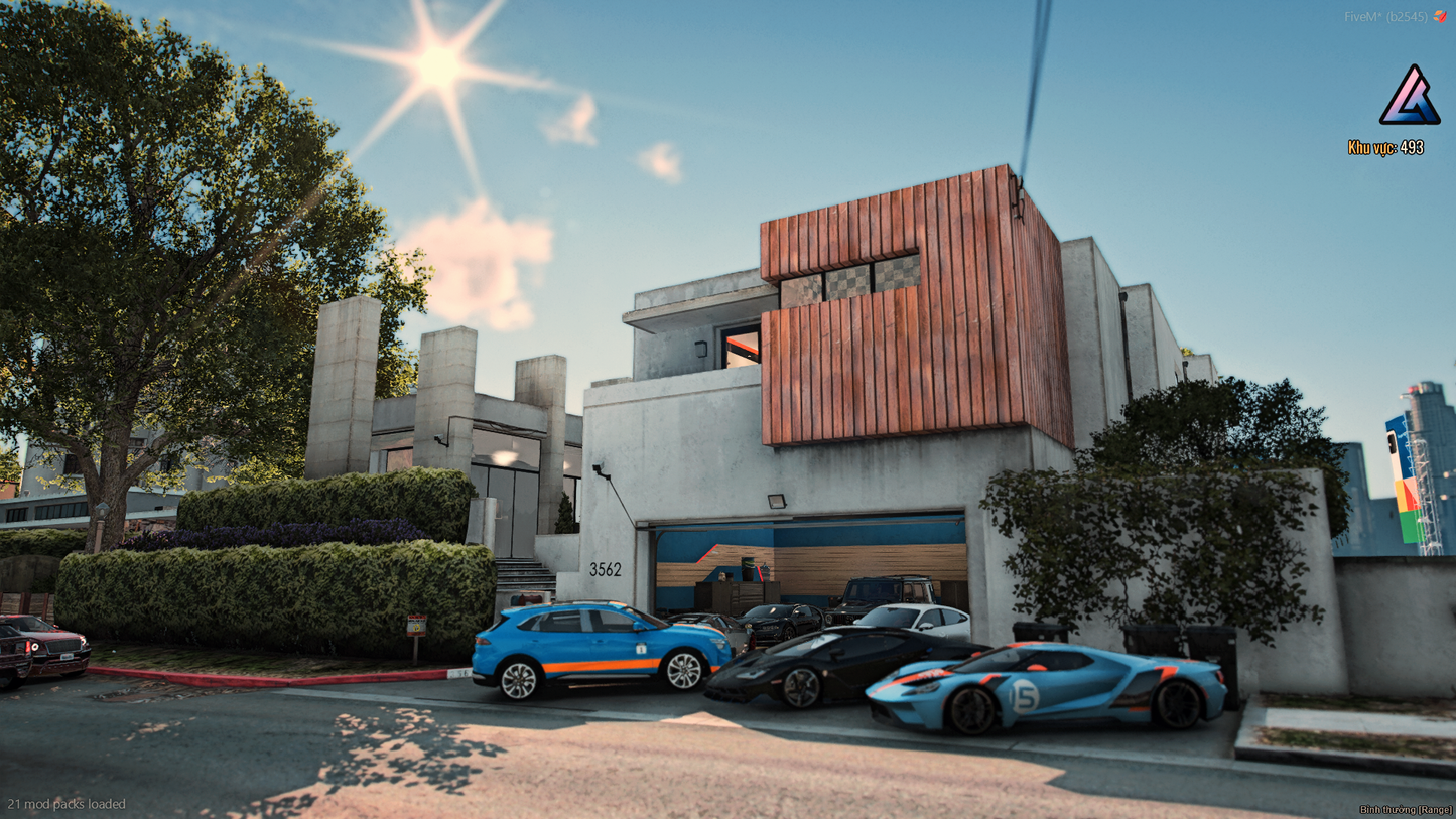 Detailed Vinewood Mansion MLO exterior daytime view