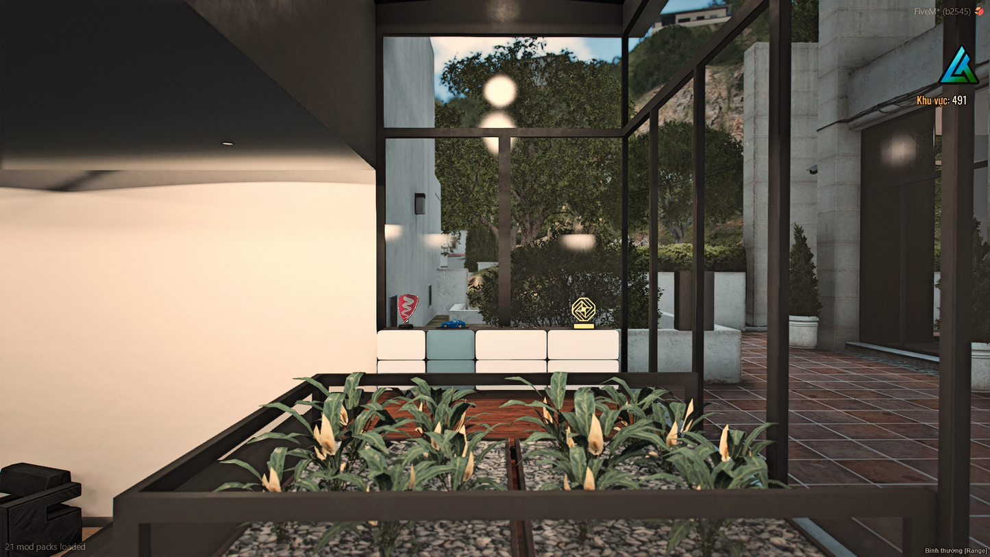Outdoor garden and landscape of Vinewood Mansion MLO