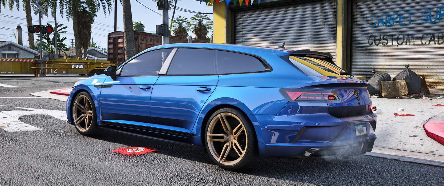Side profile of Volkswagen Arteon Shooting 2023 FiveM vehicle mod