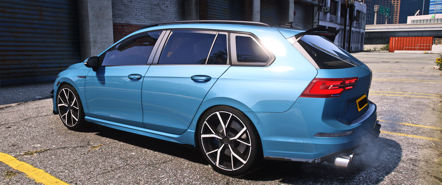 Side view of Debadged Volkswagen MK8 Estate mod for FiveM