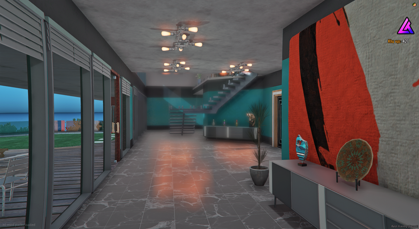Dining room view in Weston Mansion MLO mod for FiveM