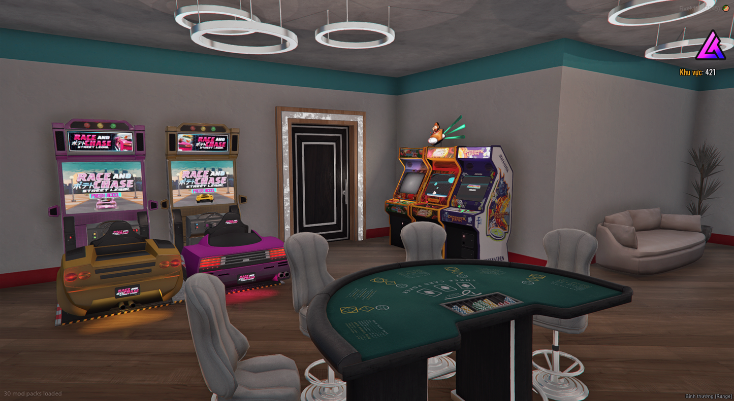 Hallway view of Weston Mansion interior for FiveM