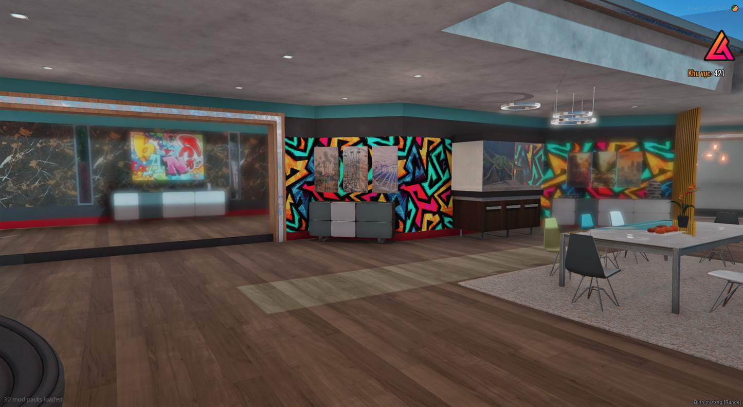 Kitchen interior of Weston Mansion MLO mod for FiveM