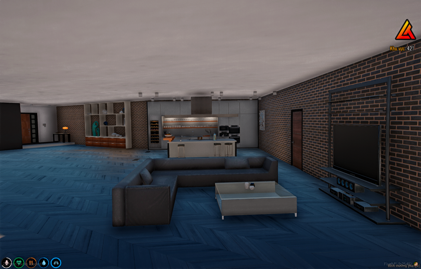 Bedroom view in Westons Mansion Interior FiveM mod