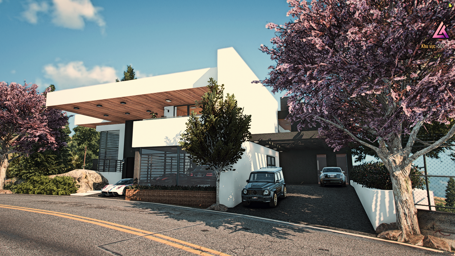 Mansion driveway and luxury entrance in FiveM mod