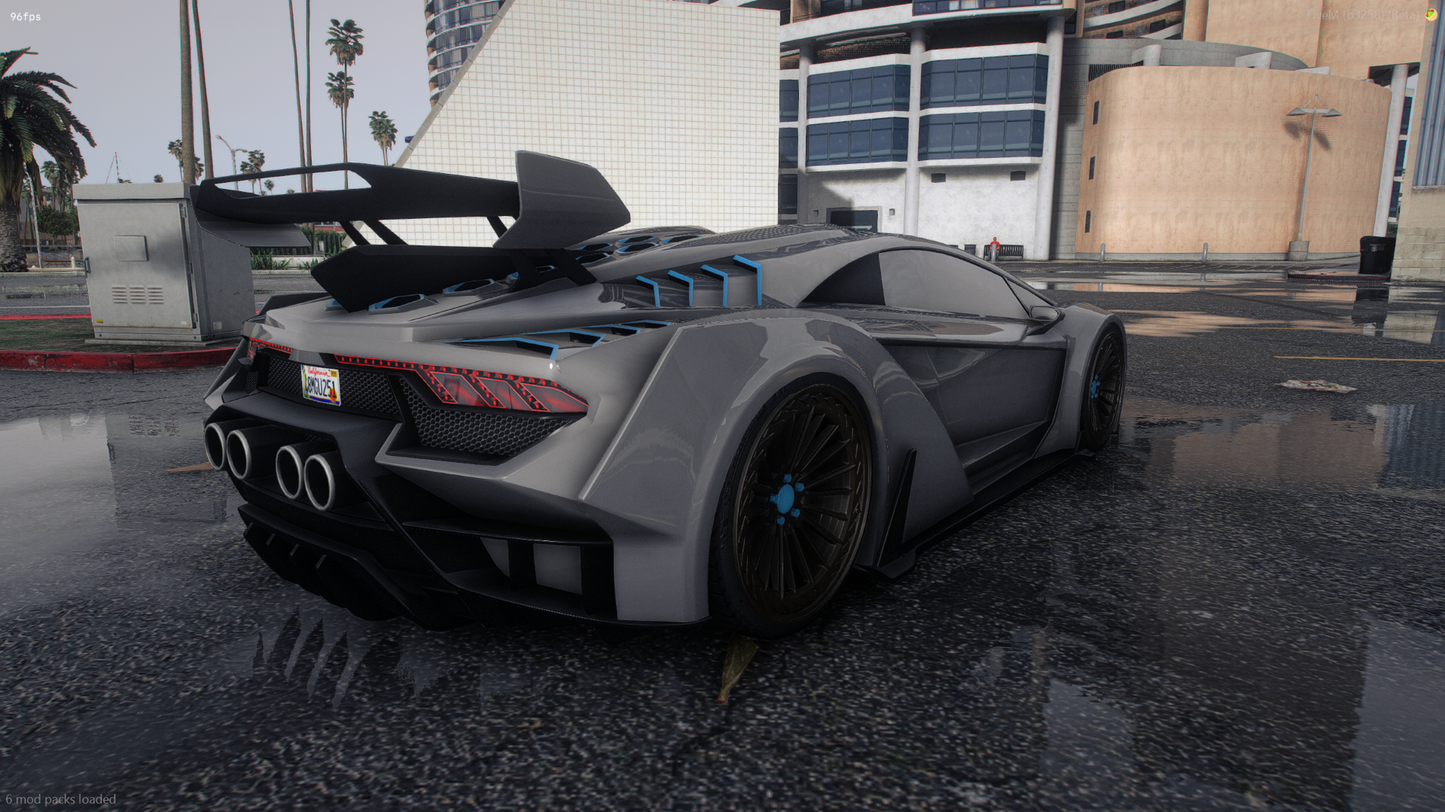 Side profile of Lore Friendly Zentorno Venuum mod in GTA V