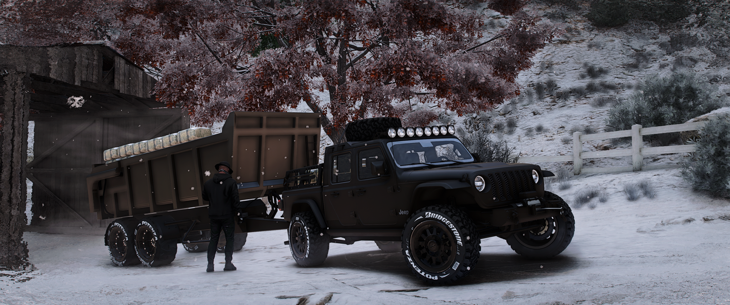 Jeep Gladiator with Trailer Weed