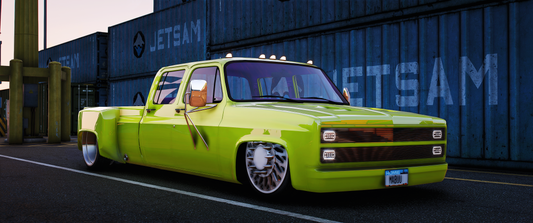 (Debadged) Bagged Chevrolet K30 single cab Dually on JTX Forged wheels