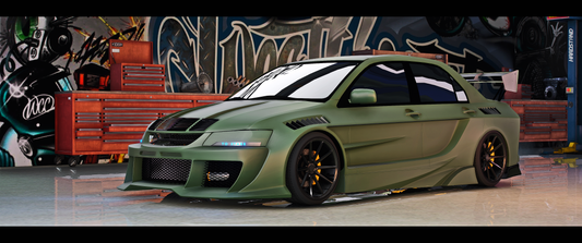(Debadged) Mitsubishi Evo Abflug