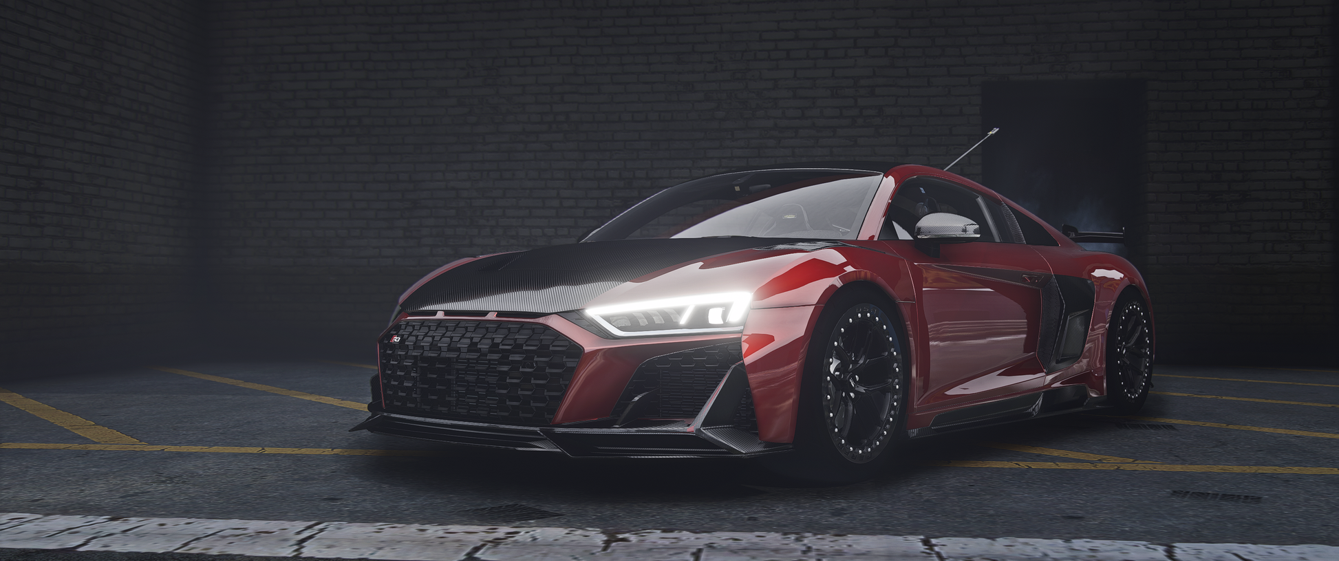 Twin Turbo 2023 Audi R8 Drag Spec FiveM Mod Full Exterior View