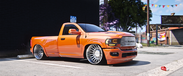 2021 Dodge Ram Bagged FiveM Mod Full Exterior View