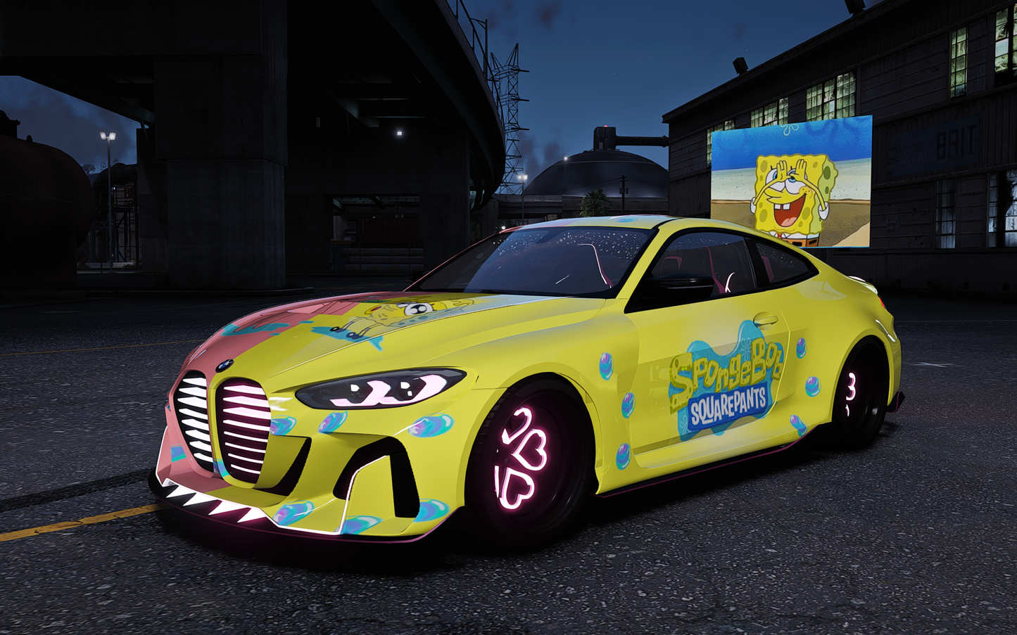 BMW M4 Spongbob & Patrick [Dinamic Lights]