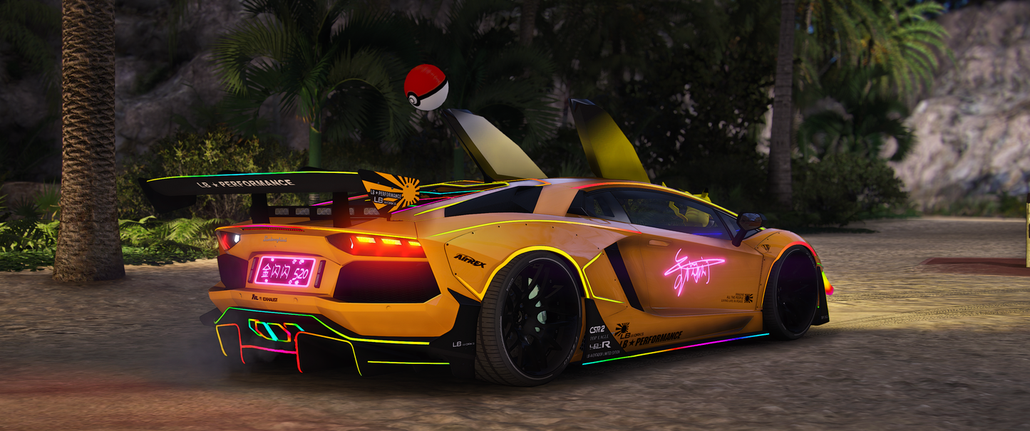 Lamborghini Aventador Pikachu [Animated Lights]