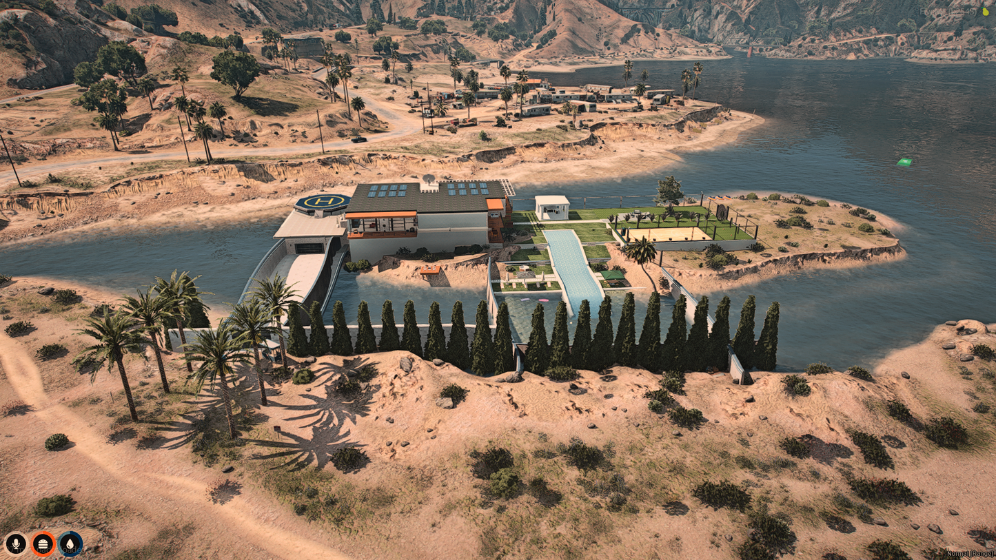 Exterior view of Alamo Sea Mansion map for FiveM