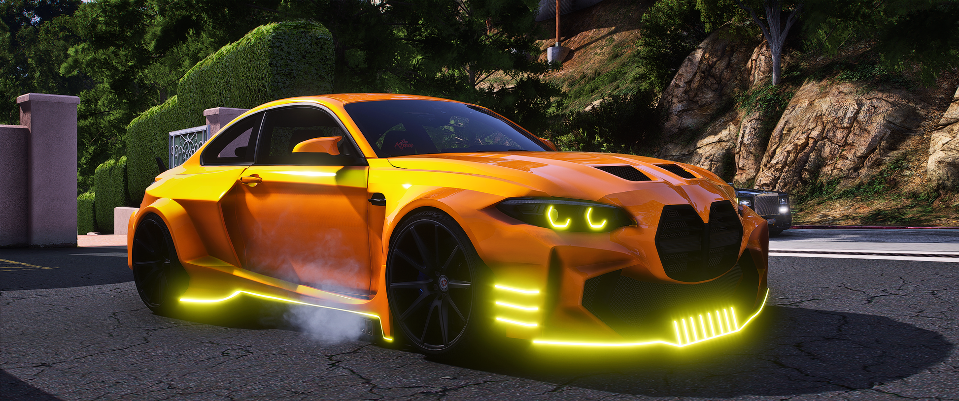 Front view of Debadged BMW M2CS 2NCS Custom in FiveM