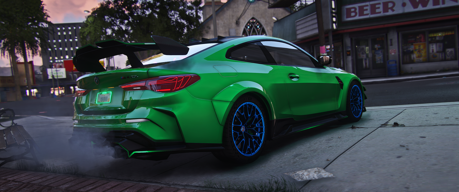 Download BMW M4 AGONY Venom with dynamic lights GTA5