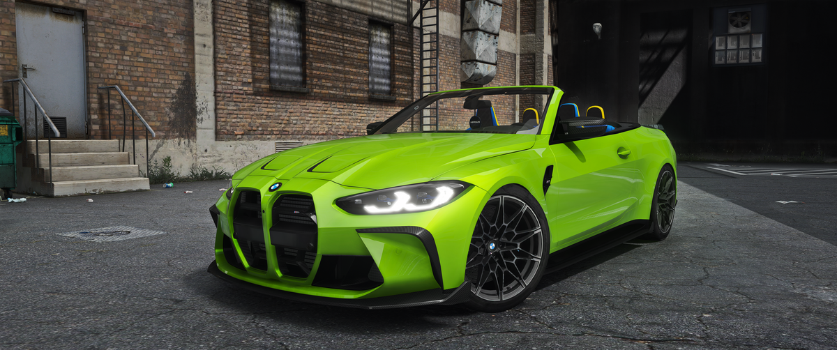 BMW M4 G83 Sport Tech FiveM vehicle mod front view with animation roof