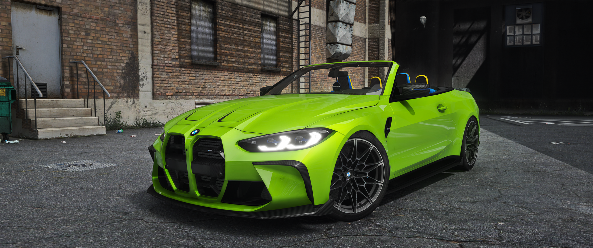 BMW M4 G83 Sport Tech FiveM vehicle mod front view with animation roof