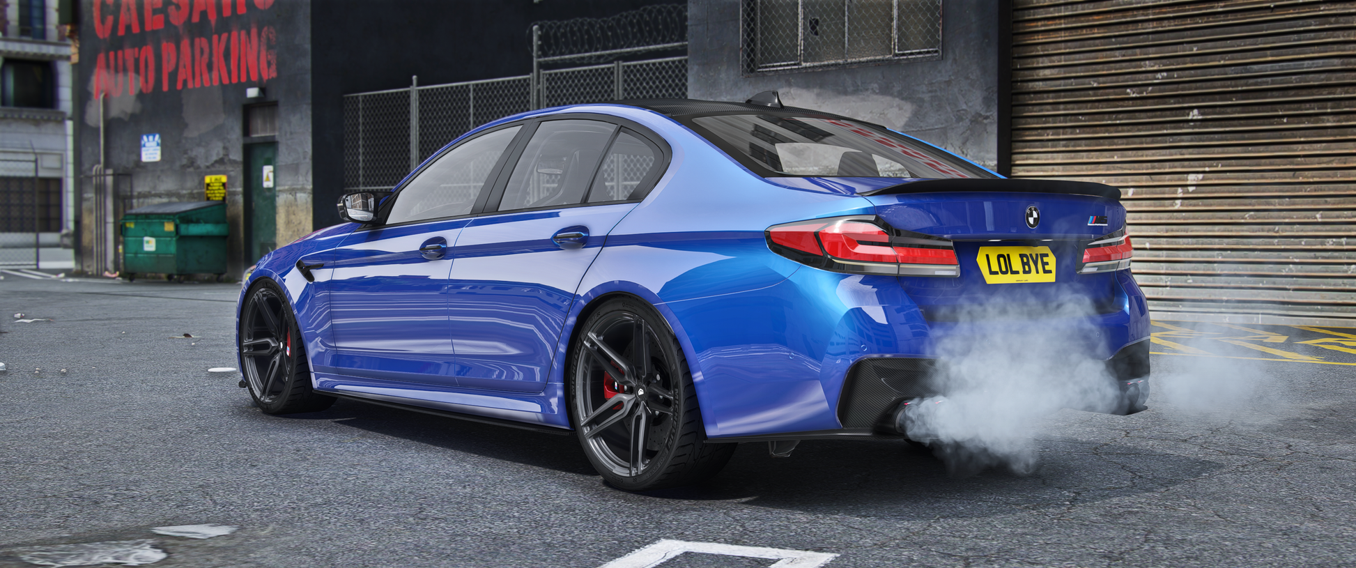 BMW M5 F90 LCI FiveM vehicle mod side view with realistic textures