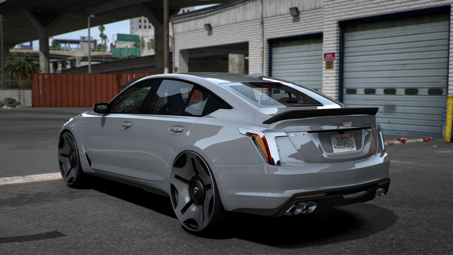 Side view of Cadillac CT5 Forgiatos FiveM mod