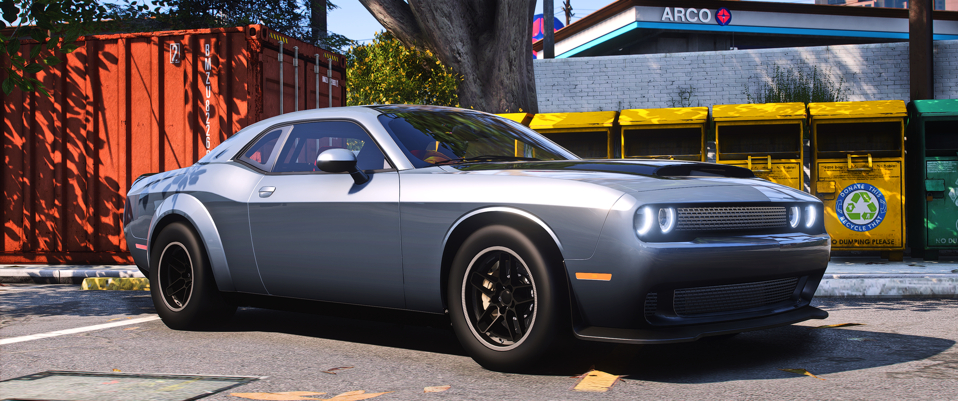 Front view of Debadged Dodge Challenger SRT Demon 170 2023