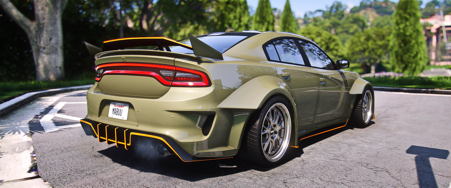 Side profile of Dodge Charger Hellcat Liberty Walk