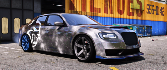 Front view of Debadged Chrysler 300 FastLifeNick Replica in FiveM