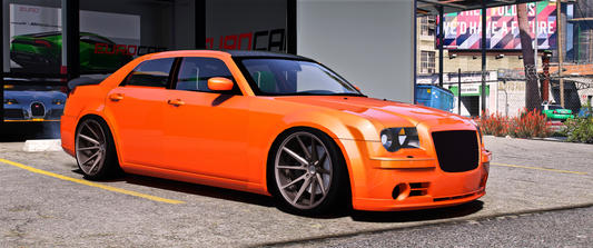 Front view of Debadged Chrysler 300 Hellaphant in FiveM