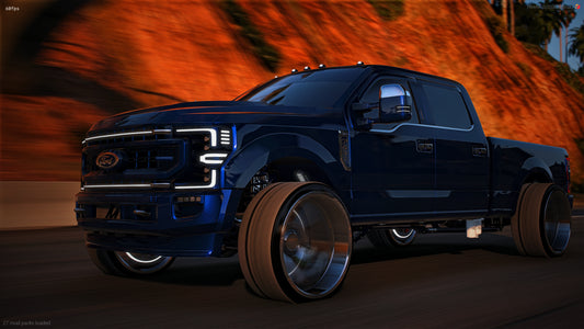 Front view of Custom Ford 6.7 Power Stroke FiveM truck mod
