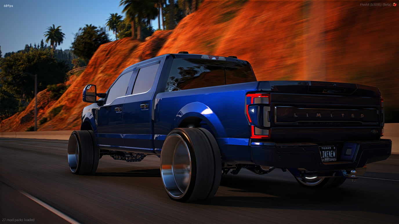 Side profile of Custom Ford 6.7 Power Stroke mod in FiveM