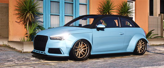 Debadged Audi A1 Widebody Kit FiveM Mod Main View