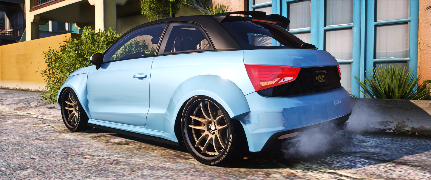 Side view of Audi A1 Widebody Kit Debadged Mod for FiveM