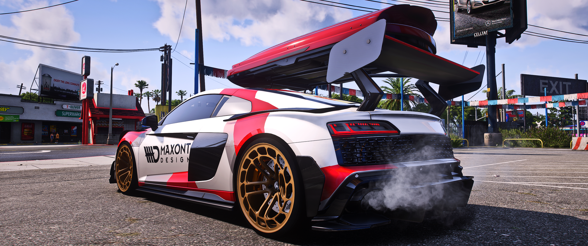 Side view of Audi R8 Maxton Debadged Mod for FiveM