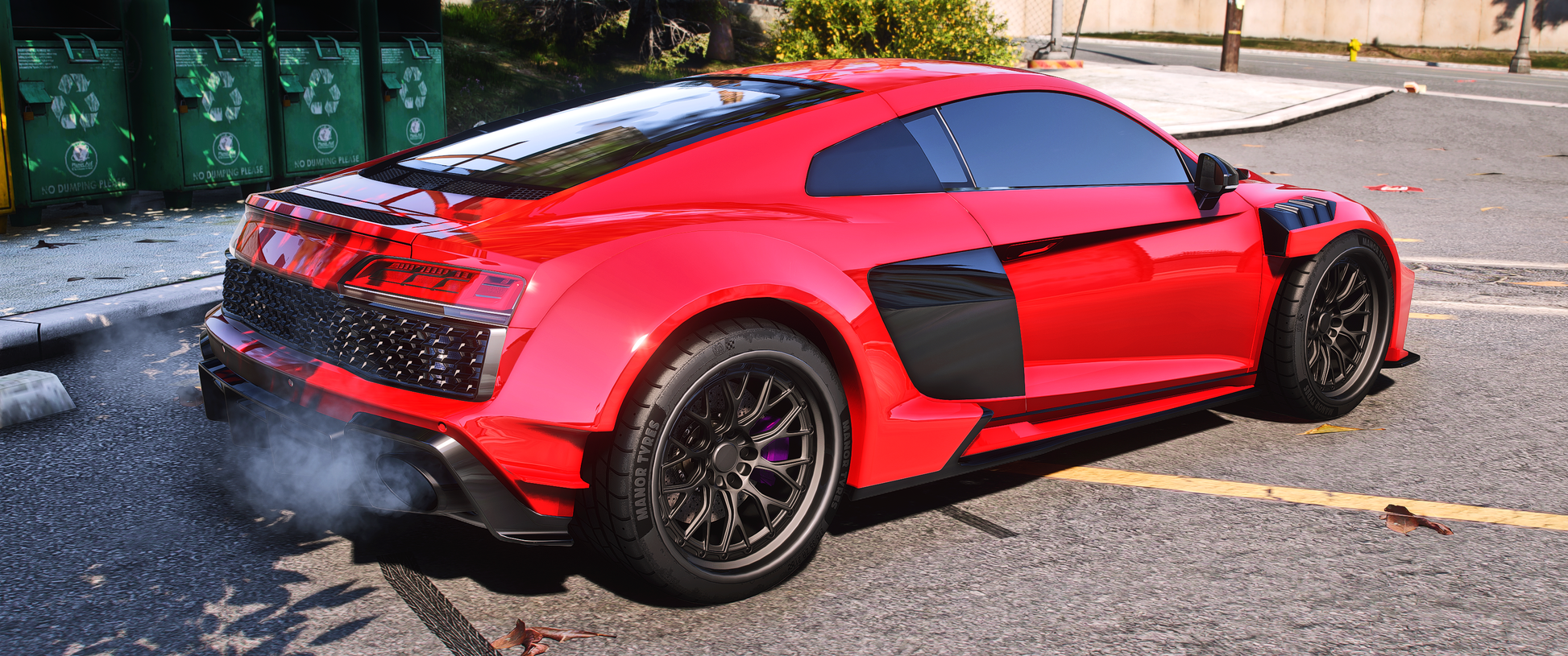 Side view of Audi R8 Zacoe Debadged Mod for FiveM