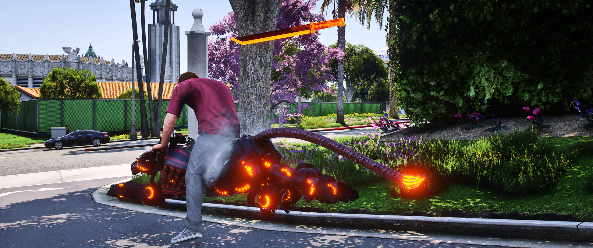 Side view of Debadged Cyber Cat Bike for FiveM