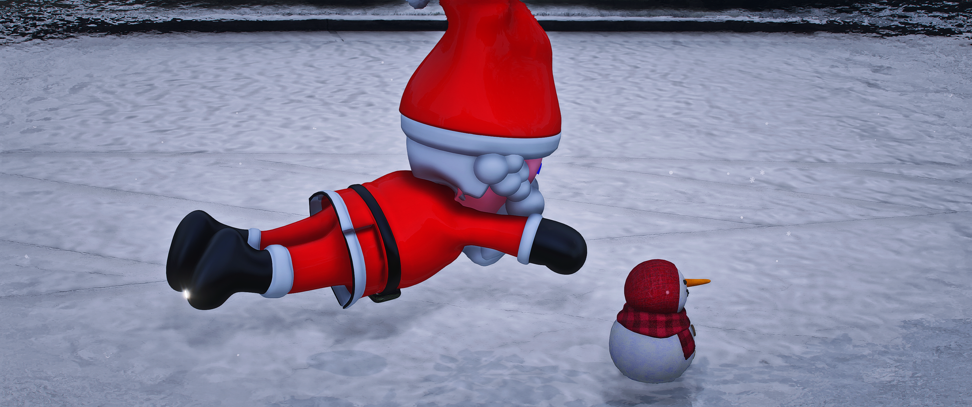 Side view of Debadged Fly Santa festive mod