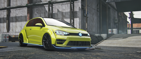 Front view of (Debadged) Volkswagen Golf ABT GTA V mod for FiveM