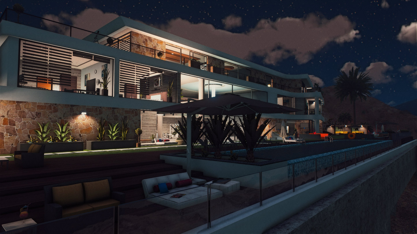 Interior view of Desert Mansion 2.0 living room