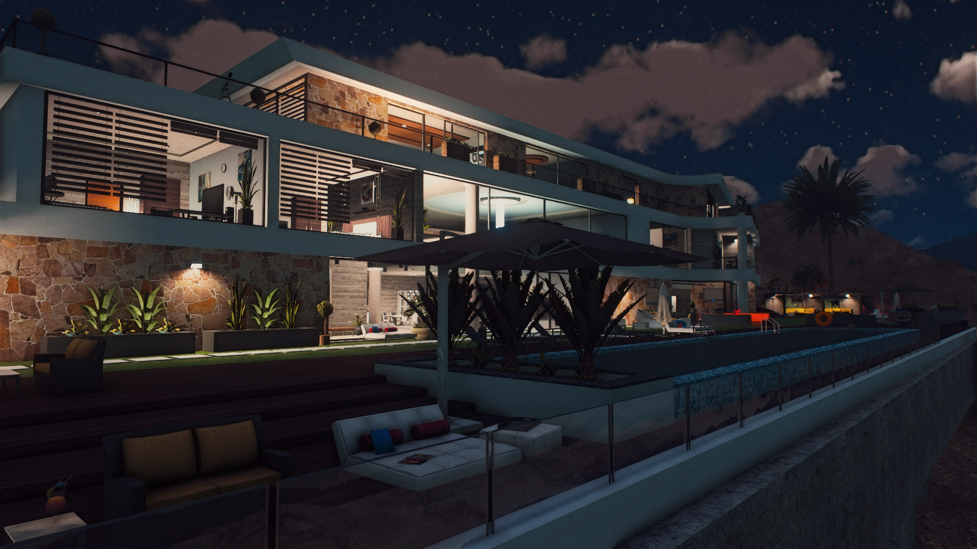 Interior view of Desert Mansion 2.0 living room