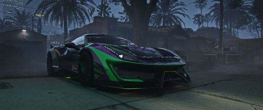 Ferrari 488 Pista Joker front view with dynamic lights