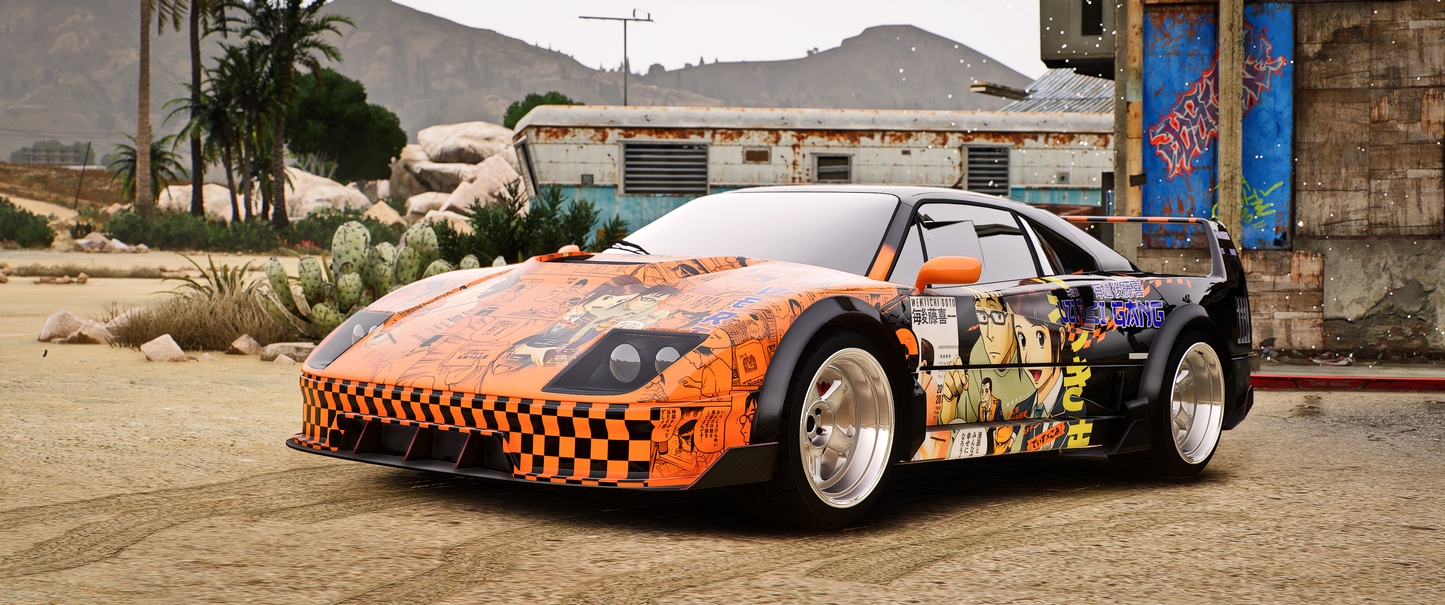 Debadged Ferrari F40 Vorsteiner FiveM Vehicle Mod