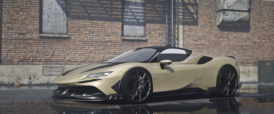 Front view of (Debadged) Ferrari SF90 Keyvany GTA V mod for FiveM