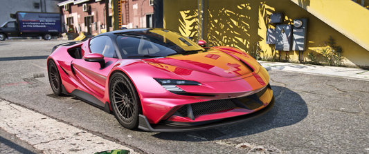 Front view of (Debadged) Ferrari SF90 Venumm GTA V mod for FiveM