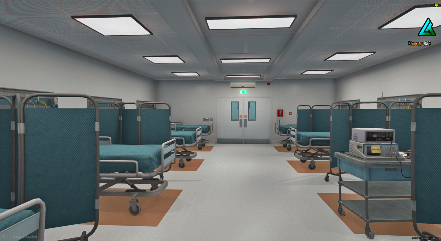 FiveM hospital interior MLO mod with modern textures and emergency areas