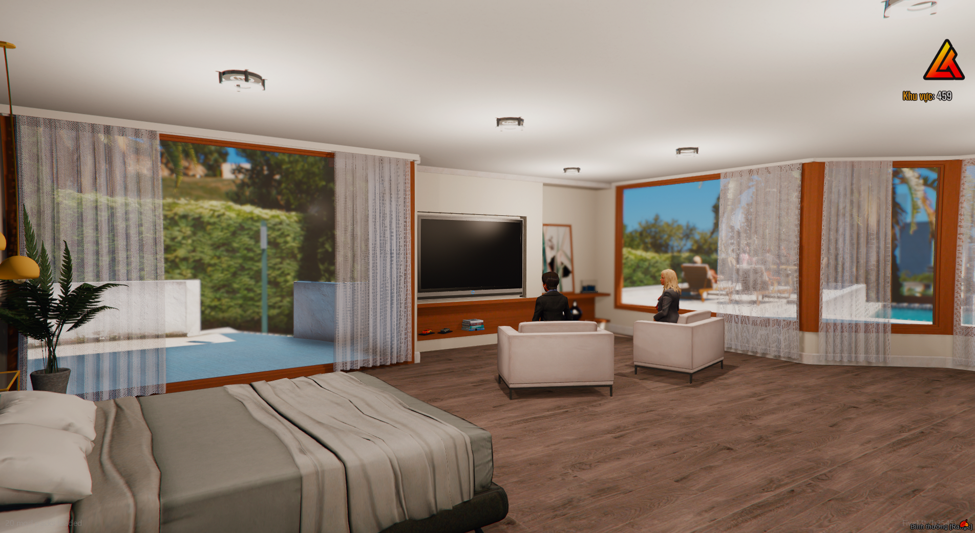 Roleplay-ready rooms in Gold House Open Interior