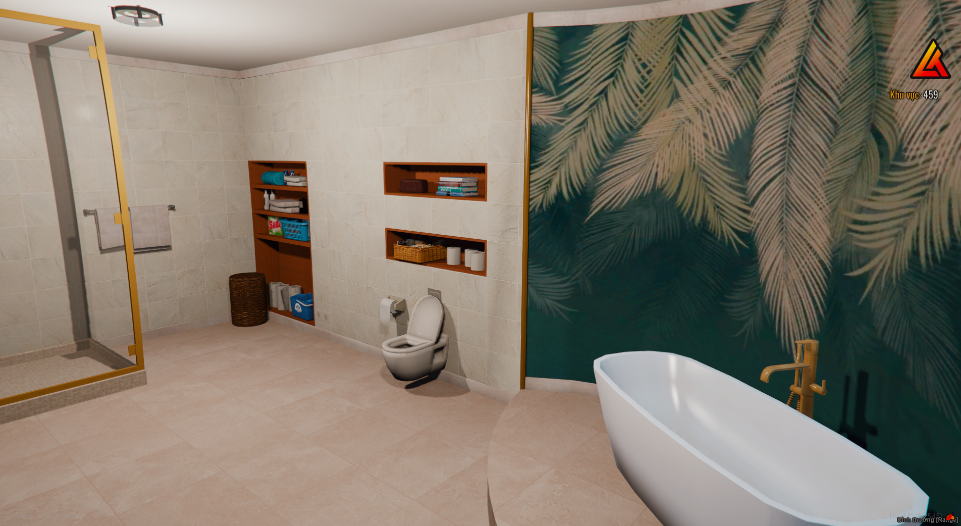 Upstairs design of FiveM Gold House MLO
